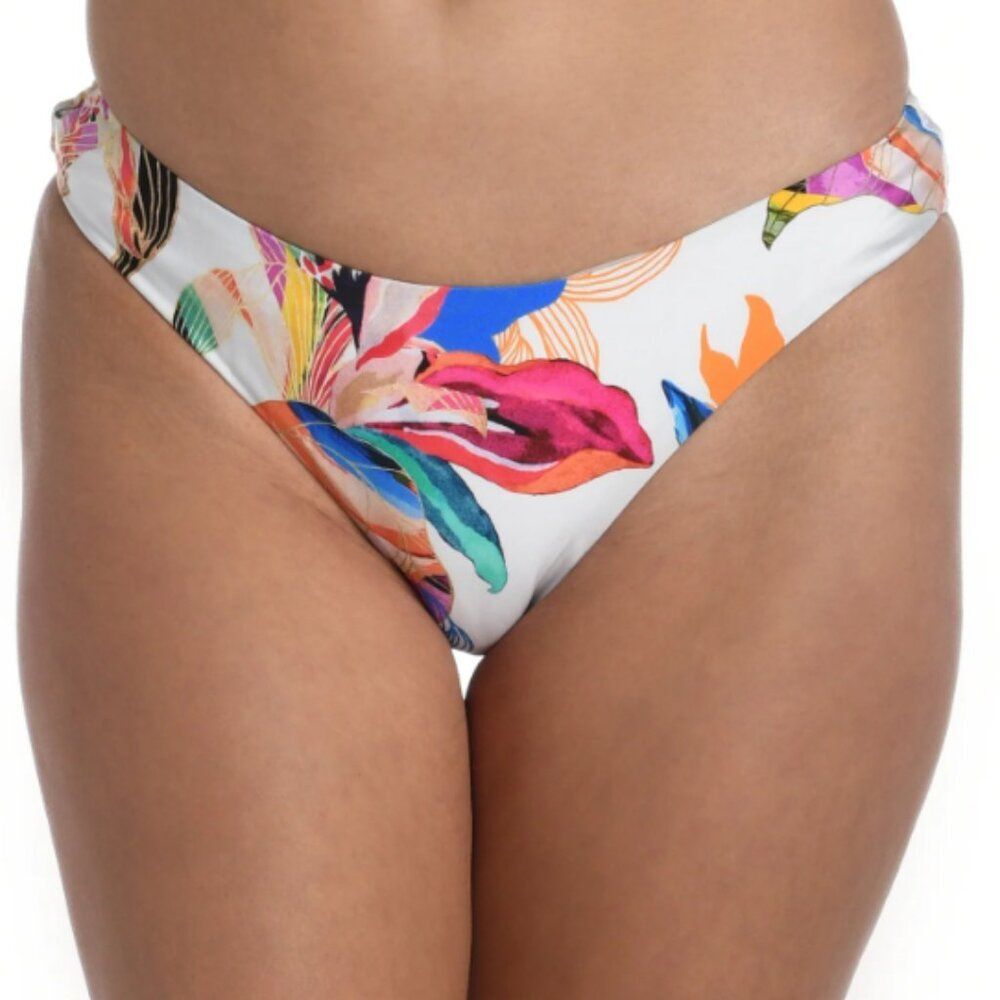 LA BLANCA  Paradise Hipster Bikini Bottoms | Scoop, High-Cut, Swim Size 10 NWT